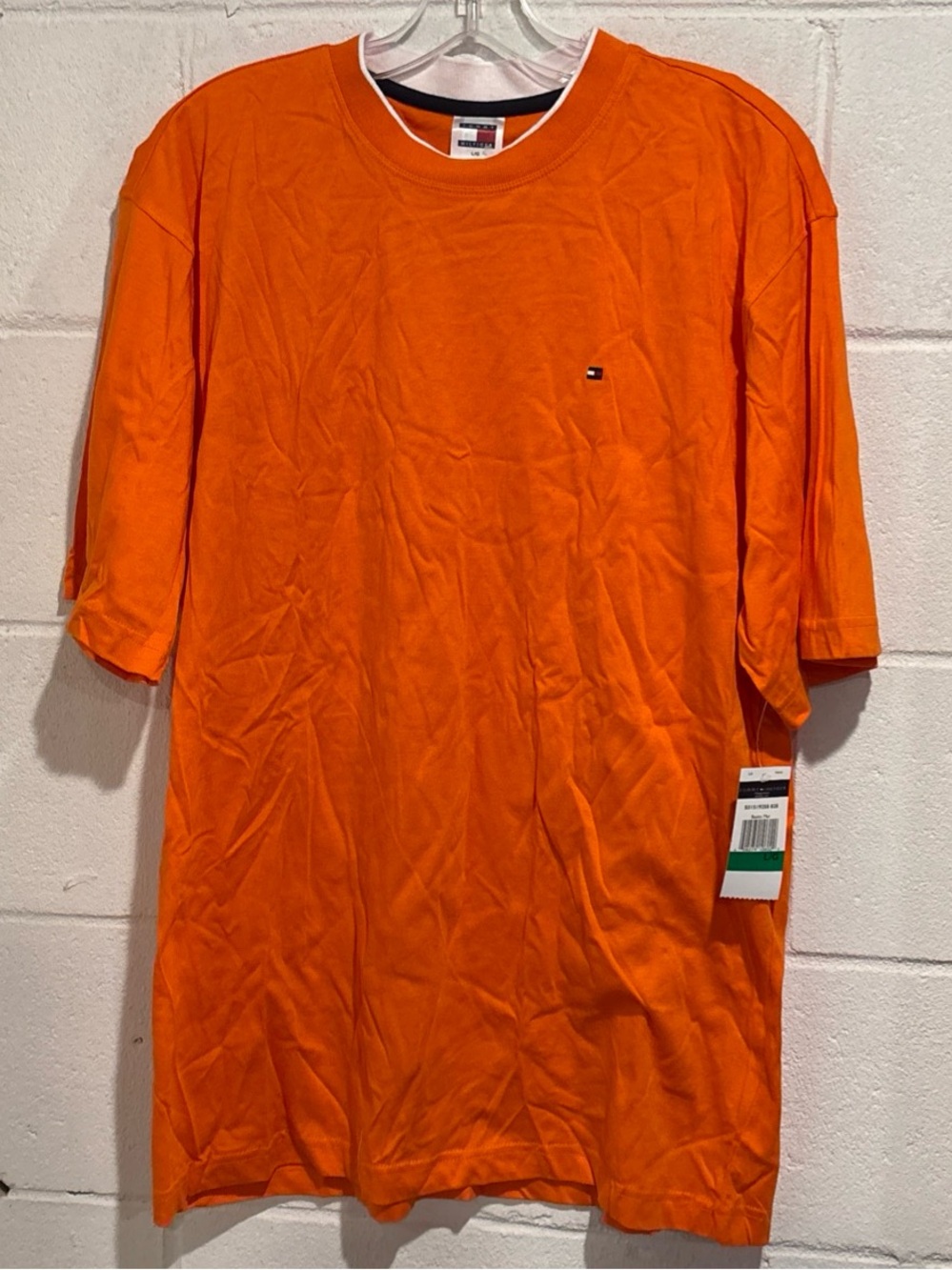Vintage Tommy Hilfiger men’s orange tee shirt flag logo